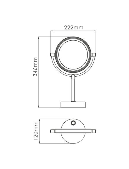 Купить K-1005BLACK Зеркало с LED-подсветкой двухстороннее, стандартное и с 3-х кратным увеличением (k-1005black) по цене 13850 руб., в Санкт-Петебруге в интернет магазине 100-Систем, а также дургие товары WasserKRAFT из раздела Косметические зеркала и Аксессуары для ванной комнаты