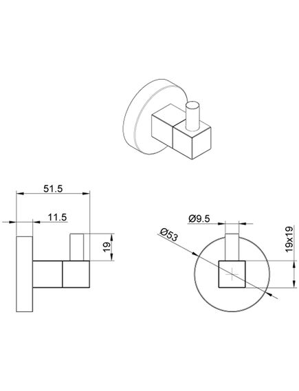 Купить Крючок Azario NESSY Подвесной, Хром  (az-73105a) по цене 783 руб., в Санкт-Петебруге в интернет магазине 100-Систем, а также дургие товары Azario из раздела Крючки (вешалки) и Аксессуары для ванной комнаты