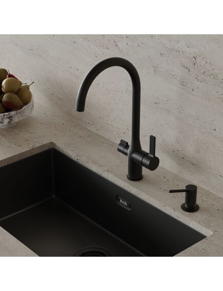 Купить Дозатор, латунь, черный матовый, Kitchen Line, IDDIS, SDIBL00i59 (sdibl00i59) по цене 3590 руб., в Санкт-Петебруге в интернет магазине 100-Систем, а также дургие товары IDDIS из раздела Дозаторы жидкого мыла и Мыльницы и дозаторы жидкого мыла
