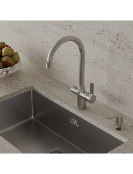 Купить Дозатор, латунь, сатин, Kitchen Line, IDDIS, SDIBN00i59 (sdibn00i59) по цене 3590 руб., в Санкт-Петебруге в интернет магазине 100-Систем, а также дургие товары IDDIS из раздела Дозаторы жидкого мыла и Мыльницы и дозаторы жидкого мыла