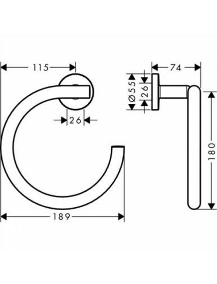 Купить HG Logis Universal, полотенцедержатель - кольцо 41724, хром (41724000) по цене 4783.11 руб., в Санкт-Петебруге в интернет магазине 100-Систем, а также дургие товары HANSGROHE из раздела Держатели полотенец (кольцо) и Полотенцедержатели