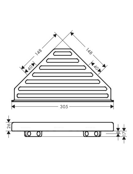 Купить HG AddStoris Угловая корзинка, бел/мат (41741700) по цене 11345.57 руб., в Санкт-Петебруге в интернет магазине 100-Систем, а также дургие товары HANSGROHE из раздела Полки для душа и Аксессуары для ванной комнаты