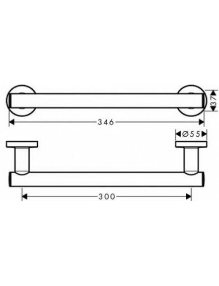 Купить HG Logis Universal, поручень 41713, хром (41713000) по цене 10659.09 руб., в Санкт-Петебруге в интернет магазине 100-Систем, а также дургие товары HANSGROHE из раздела Поручни, сиденья, стойки для ванны и душа и Аксессуары для ванной комнаты
