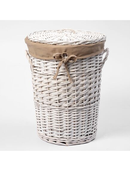 Купить Корзина для белья WasserKRAFT Aller 44x44x55 WB-106-L с крышкой Белая (wb-106-l) по цене 8030 руб., в Санкт-Петебруге в интернет магазине 100-Систем, а также дургие товары WasserKRAFT из раздела Корзины для белья и Прочее