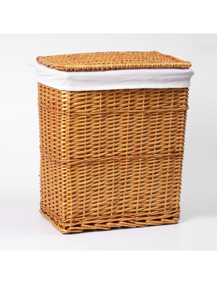 Купить Корзина для белья WasserKRAFT Ammer 38x26x43 WB-370-M с крышкой Коричневая (wb-370-m) по цене 7040 руб., в Санкт-Петебруге в интернет магазине 100-Систем, а также дургие товары WasserKRAFT из раздела Корзины для белья и Прочее