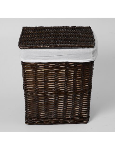 Купить Корзина для белья WasserKRAFT Isar 46x35x55 WB-130-L с крышкой Коричневая (wb-130-l) по цене 8610 руб., в Санкт-Петебруге в интернет магазине 100-Систем, а также дургие товары WasserKRAFT из раздела Корзины для белья и Прочее