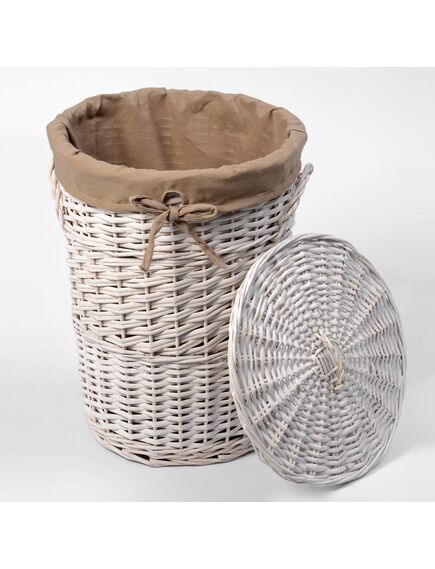 Купить Корзина для белья WasserKRAFT Aller 28x28x38 WB-106-S с крышкой Белая (wb-106-s) по цене 5170 руб., в Санкт-Петебруге в интернет магазине 100-Систем, а также дургие товары WasserKRAFT из раздела Корзины для белья и Прочее