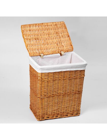 Купить Корзина для белья WasserKRAFT Ammer 38x26x43 WB-370-M с крышкой Коричневая (wb-370-m) по цене 7040 руб., в Санкт-Петебруге в интернет магазине 100-Систем, а также дургие товары WasserKRAFT из раздела Корзины для белья и Прочее