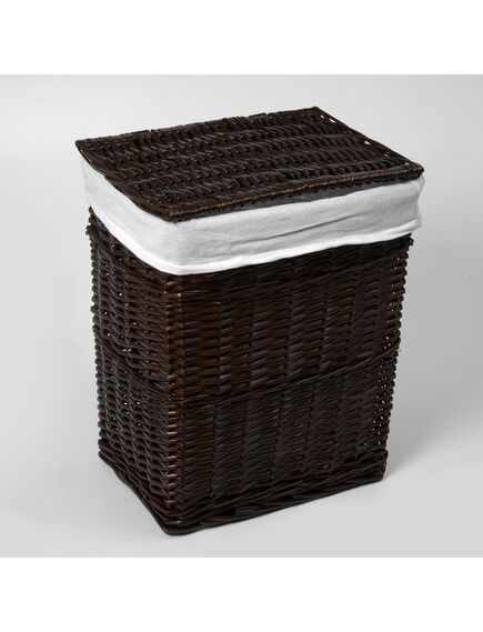 Купить Корзина для белья WasserKRAFT Isar 46x35x55 WB-130-L с крышкой Коричневая (wb-130-l) по цене 8610 руб., в Санкт-Петебруге в интернет магазине 100-Систем, а также дургие товары WasserKRAFT из раздела Корзины для белья и Прочее