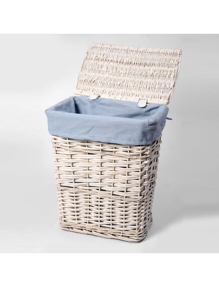 Купить Корзина для белья WasserKRAFT Lippe 35x23x43 WB-450-S с крышкой Белая (wb-450-s) по цене 5730 руб., в Санкт-Петебруге в интернет магазине 100-Систем, а также дургие товары WasserKRAFT из раздела Корзины для белья и Прочее