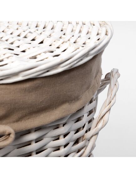 Купить Корзина для белья WasserKRAFT Aller 28x28x38 WB-106-S с крышкой Белая (wb-106-s) по цене 5170 руб., в Санкт-Петебруге в интернет магазине 100-Систем, а также дургие товары WasserKRAFT из раздела Корзины для белья и Прочее