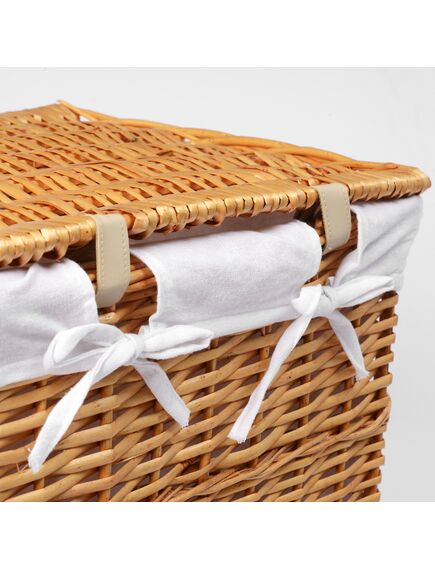 Купить Корзина для белья WasserKRAFT Ammer 38x26x43 WB-370-M с крышкой Коричневая (wb-370-m) по цене 7040 руб., в Санкт-Петебруге в интернет магазине 100-Систем, а также дургие товары WasserKRAFT из раздела Корзины для белья и Прочее