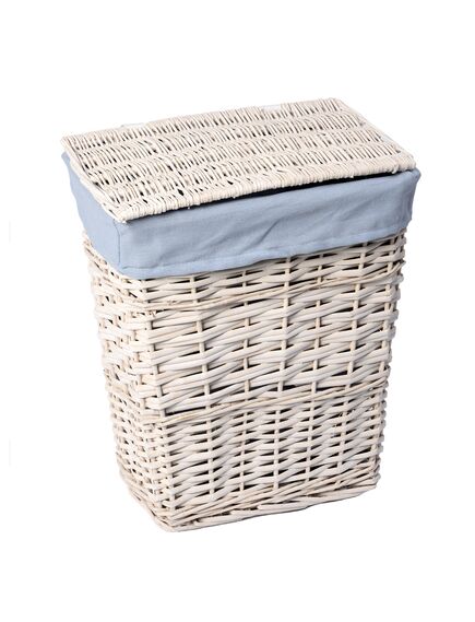 Купить Корзина для белья WasserKRAFT Lippe 49x36x56 WB-450-L с крышкой Белая (wb-450-l) по цене 8270 руб., в Санкт-Петебруге в интернет магазине 100-Систем, а также дургие товары WasserKRAFT из раздела Корзины для белья и Прочее