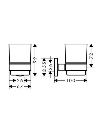 Купить HG Logis Universal, стаканчик/д/зуб/щеток 41718, хром (41718000) по цене 4527.17 руб., в Санкт-Петебруге в интернет магазине 100-Систем, а также дургие товары HANSGROHE из раздела Стаканы и подстаканники и Аксессуары для ванной комнаты