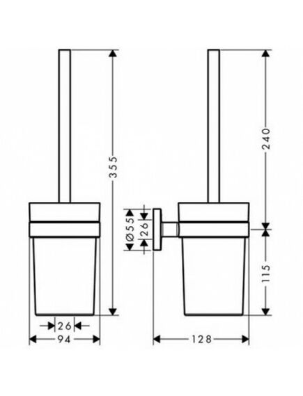Купить HG Logis Universal, настенный ершик 41722, хром (41722000) по цене 5895.05 руб., в Санкт-Петебруге в интернет магазине 100-Систем, а также дургие товары HANSGROHE из раздела Щетки для унитаза и Аксессуары для ванной комнаты