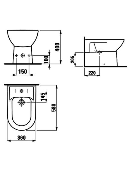Купить Биде Laufen Pro 8.3295.1 без крышки (8.3295.1.000.304.1) по цене 13374.27 руб., в Санкт-Петебруге в интернет магазине 100-Систем, а также дургие товары LAUFEN из раздела Биде приставные и Биде и писсуары
