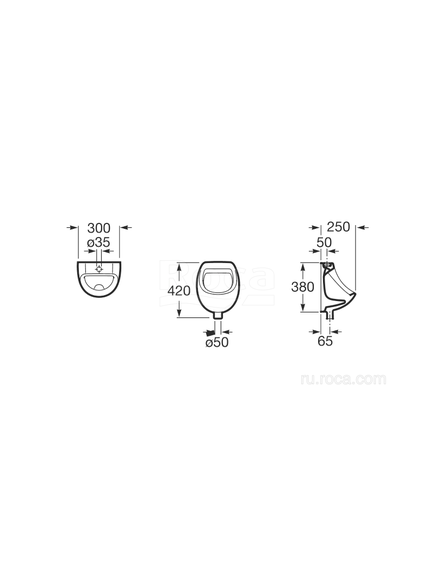 Купить Писсуар Roca Mini 353145000 (353145000) по цене 6544.07 руб., в Санкт-Петебруге в интернет магазине 100-Систем, а также дургие товары ROCA из раздела Писсуары и Биде и писсуары