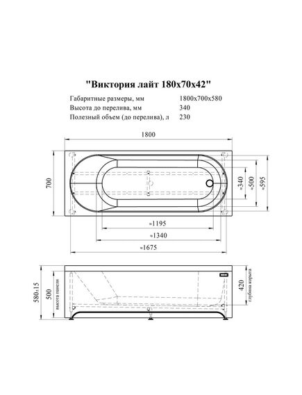 Купить Акриловая ванна Виктория лайт 180х70х42, фронтальная панель, каркас (разборный) (2-78-0-0-1-261р) по цене 45022 руб., в Санкт-Петебруге в интернет магазине 100-Систем, а также дургие товары RADOMIR из раздела Акриловые ванны и Ванны
