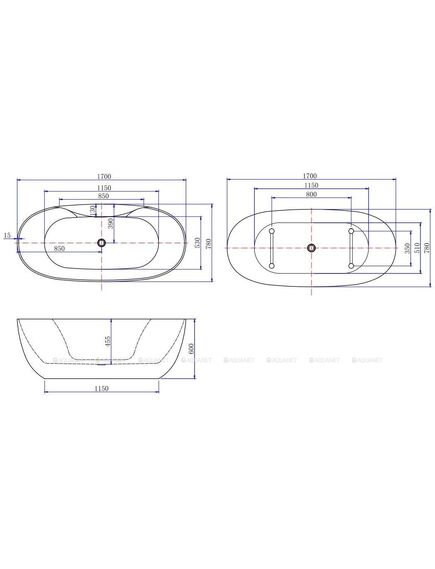Купить Акриловая ванна Aquanet Family Sweet 1700x780 155778MW Matt Finish (155778mw) по цене 137080 руб., в Санкт-Петебруге в интернет магазине 100-Систем, а также дургие товары AQUANET из раздела Акриловые ванны и Ванны