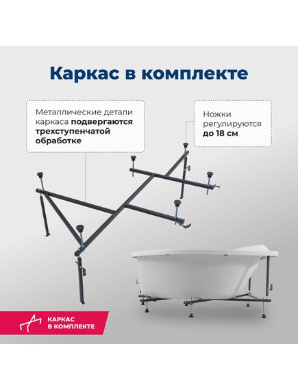 Купить Акриловая ванна Aquanet Jamaica 160x100 R (с каркасом) (205503) по цене 35318 руб., в Санкт-Петебруге в интернет магазине 100-Систем, а также дургие товары AQUANET из раздела Акриловые ванны и Ванны