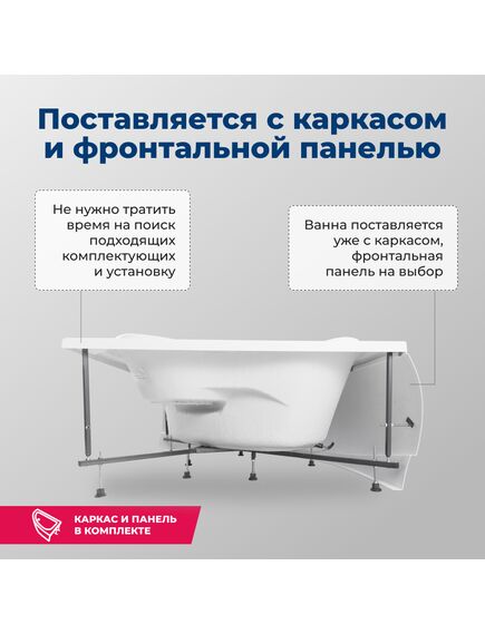 Купить Акриловая ванна Aquanet Malta New 150x150 (с каркасом) (205410) по цене 48530 руб., в Санкт-Петебруге в интернет магазине 100-Систем, а также дургие товары AQUANET из раздела Акриловые ванны и Ванны