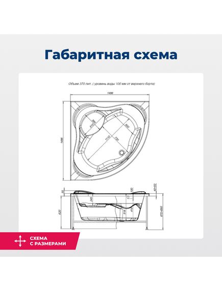 Купить Акриловая ванна Aquanet Malta New 150x150 (с каркасом) (205410) по цене 48530 руб., в Санкт-Петебруге в интернет магазине 100-Систем, а также дургие товары AQUANET из раздела Акриловые ванны и Ванны