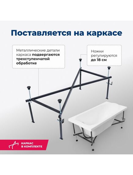 Купить Акриловая ванна Aquanet Nord 140x70 (с каркасом) (205305) по цене 20112 руб., в Санкт-Петебруге в интернет магазине 100-Систем, а также дургие товары AQUANET из раздела Акриловые ванны и Ванны