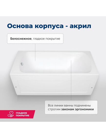 Купить Акриловая ванна Aquanet Roma 150x70 (с каркасом) (205541) по цене 19905 руб., в Санкт-Петебруге в интернет магазине 100-Систем, а также дургие товары AQUANET из раздела Акриловые ванны и Ванны
