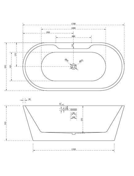 Купить Ванна акриловая Abber AB9299-1.7 1700х800х600, без г/м, слив-перелив (ab9299-1.7) по цене 94350 руб., в Санкт-Петебруге в интернет магазине 100-Систем, а также дургие товары ABBER из раздела Акриловые ванны и Ванны