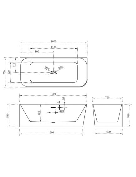 Купить Акриловая ванна ABBER AB9331-1.6 L (ab9331-1.6 l) по цене 95200 руб., в Санкт-Петебруге в интернет магазине 100-Систем, а также дургие товары ABBER из раздела Акриловые ванны и Ванны