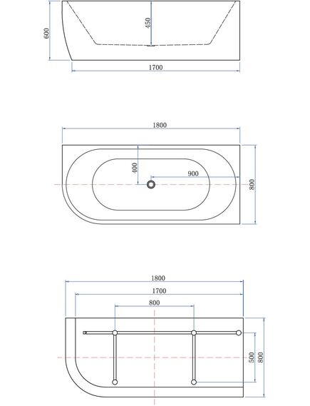 Купить Акриловая ванна Aquanet Family Elegant B 180x80 3806N Matt Finish (панель Black matte) (3806-n-mw-mb) по цене 151060 руб., в Санкт-Петебруге в интернет магазине 100-Систем, а также дургие товары AQUANET из раздела Акриловые ванны и Ванны