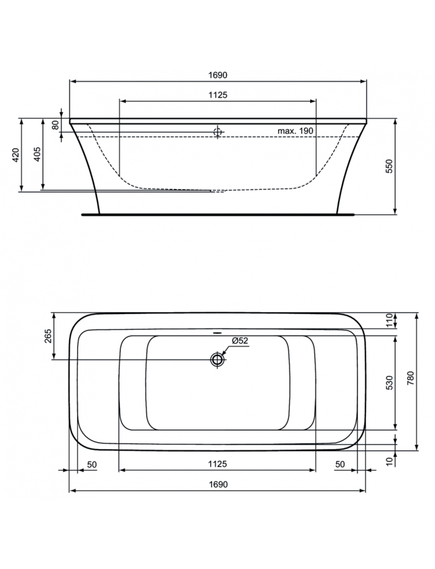 Купить Акриловая свободностоящая ванна 170х79 см Ideal Standard CONNECT AIR E113801 (e113801) по цене 289412.42 руб., в Санкт-Петебруге в интернет магазине 100-Систем, а также дургие товары IDEAL STANDARD из раздела Акриловые ванны и Ванны