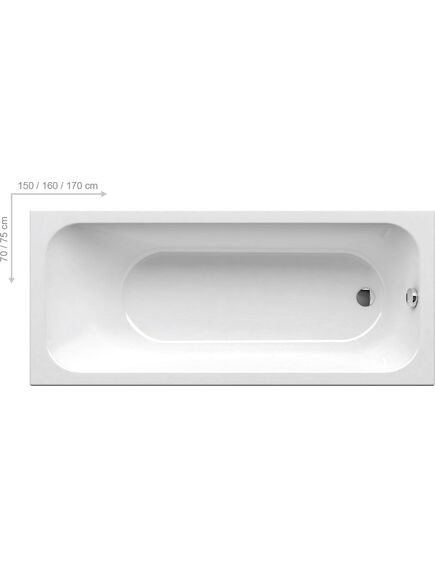 Купить Ванна Ravak Chrome Slim 160х70 (c731300000) по цене 54890 руб., в Санкт-Петебруге в интернет магазине 100-Систем, а также дургие товары RAVAK из раздела Акриловые ванны и Ванны