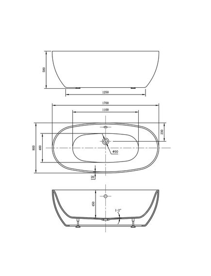 Купить Ванна акриловая Vincea VBT-405-1700MB, 1700*800*580, цвет черн. мат., щелевой перелив, слив белый, , шт (vbt-405-1700mb) по цене 96890.5 руб., в Санкт-Петебруге в интернет магазине 100-Систем, а также дургие товары Vincea из раздела Акриловые ванны и Ванны