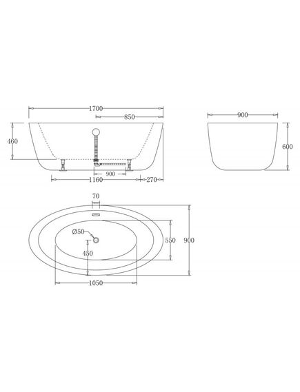 Купить Акриловая ванна BelBagno BB67 170x90 без гидромассажа (bb67-1700) по цене 117200 руб., в Санкт-Петебруге в интернет магазине 100-Систем, а также дургие товары BelBagno из раздела Акриловые ванны и Ванны
