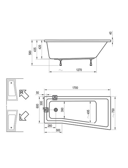 Купить Акриловая ванна 170х75 Ravak BeHappy II C941000000 L (c941000000) по цене 57082 руб., в Санкт-Петебруге в интернет магазине 100-Систем, а также дургие товары RAVAK из раздела Акриловые ванны и Ванны