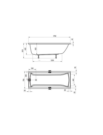 Купить Ванна CLASSIC 170x70 N белая (c541000000) по цене 37950 руб., в Санкт-Петебруге в интернет магазине 100-Систем, а также дургие товары RAVAK из раздела Акриловые ванны и Ванны