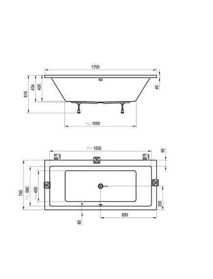Купить Акриловая ванна Ravak Formy 01 170x75 без гидромассажа (c691000000) по цене 59950 руб., в Санкт-Петебруге в интернет магазине 100-Систем, а также дургие товары RAVAK из раздела Акриловые ванны и Ванны
