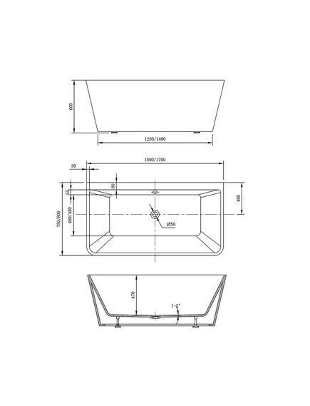 Купить Ванна акриловая Vincea VBT-425-1700 1700*800*600, цвет белый, щелевой перелив, слив хром, , шт (vbt-425-1700) по цене 93698.5 руб., в Санкт-Петебруге в интернет магазине 100-Систем, а также дургие товары Vincea из раздела Акриловые ванны и Ванны