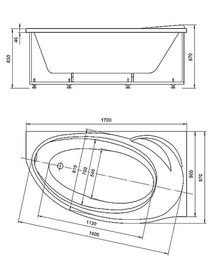 Купить Ванна акриловая AZARIO PAOLINA 170*97 см, правосторонняя (av.0071170) по цене 22350 руб., в Санкт-Петебруге в интернет магазине 100-Систем, а также дургие товары Azario из раздела Акриловые ванны и Ванны
