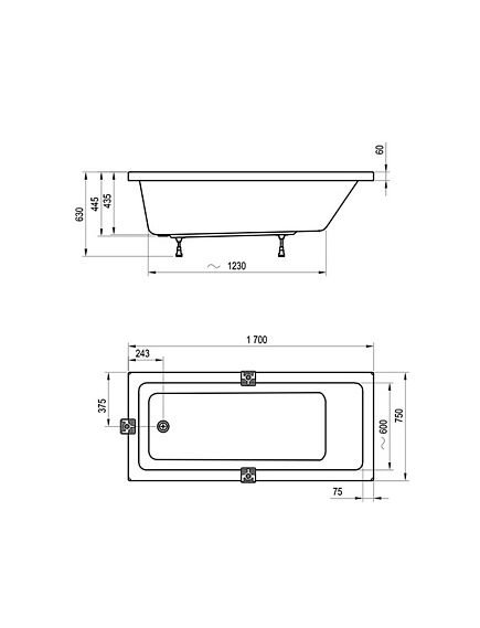 Купить Ванна 10° SLIM 170х75 белая (ca71300000) по цене 62150 руб., в Санкт-Петебруге в интернет магазине 100-Систем, а также дургие товары RAVAK из раздела Акриловые ванны и Ванны