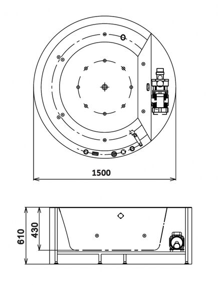 Купить Акриловая ванна Gemy G9230 K 150х150 с гидромассажем (g9230 k) по цене 345000 руб., в Санкт-Петебруге в интернет магазине 100-Систем, а также дургие товары  из раздела Гидромассажные ванны и Ванны