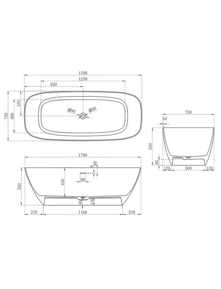 Купить Ванна из искусственного камня Vincea VBT-6S02MW, 1700*720*550, белый мат., слив-перелив в комплекте, , шт (vbt-6s02mw) по цене 151867 руб., в Санкт-Петебруге в интернет магазине 100-Систем, а также дургие товары Vincea из раздела Ванны из камня и Ванны