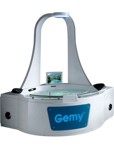 Купить Ванна акрил Gemy G9070 O 1700х1700х2250 с г/м, а/м, хромотерапия, электронный пульт, TV, CD/DVD (g9070 o) по цене 542000 руб., в Санкт-Петебруге в интернет магазине 100-Систем, а также дургие товары  из раздела Гидромассажные ванны и Ванны