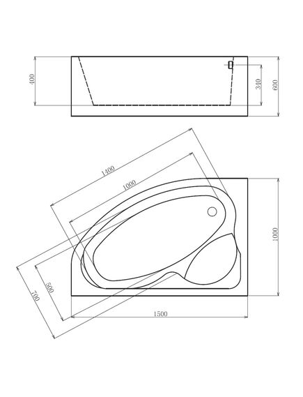 Купить Акриловая ванна Gemy G9009 B 150х100 L с гидромассажем (g9009 b l) по цене 128000 руб., в Санкт-Петебруге в интернет магазине 100-Систем, а также дургие товары  из раздела Гидромассажные ванны и Ванны