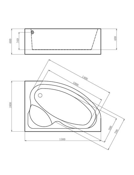 Купить Ванна акрил Gemy G9009 B R 1500х1000 правая, с г/м, хромотерапия (g9009 b r) по цене 128000 руб., в Санкт-Петебруге в интернет магазине 100-Систем, а также дургие товары  из раздела Гидромассажные ванны и Ванны