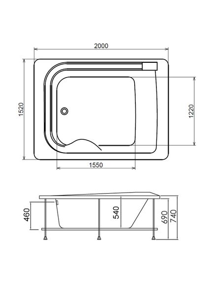 Купить Ванна акриловая Gemy G9265 K 2000х1520х740 с г/м, а/м, хромотерапия, электронный пульт, встраиваемая (g9265 k) по цене 309000 руб., в Санкт-Петебруге в интернет магазине 100-Систем, а также дургие товары  из раздела Гидромассажные ванны и Ванны