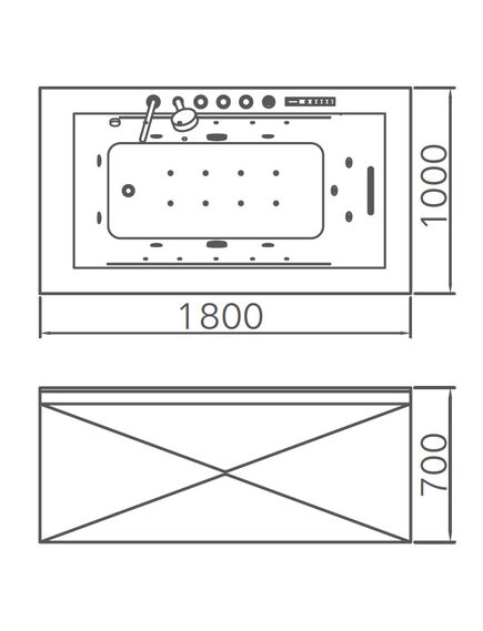 Купить Ванна акриловая Gemy G9258 1800х1000х700 с г/м, а/м, хромотерапия, электронный пульт (g9258) по цене 345000 руб., в Санкт-Петебруге в интернет магазине 100-Систем, а также дургие товары  из раздела Гидромассажные ванны и Ванны