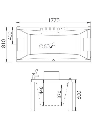 Купить Ванна акриловая Gemy G9076 B 1770х810х600 с г/м, хромотерапия (g9076 b) по цене 170000 руб., в Санкт-Петебруге в интернет магазине 100-Систем, а также дургие товары  из раздела Гидромассажные ванны и Ванны