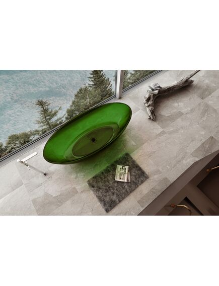 Купить Прозрачная ванна ABBER Kristall AT9702Emerald зеленая (at9702emerald) по цене 340000 руб., в Санкт-Петебруге в интернет магазине 100-Систем, а также дургие товары ABBER из раздела Ванны из камня и Ванны